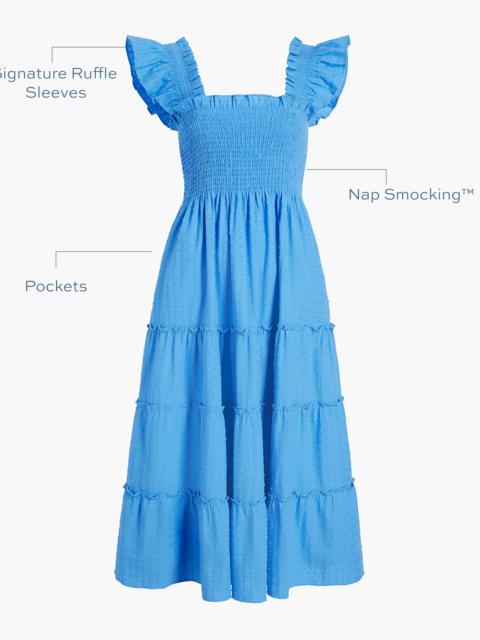 Hill House Home The Ellie Nap Dress - Hydrangea Blue Textured Clip Dot