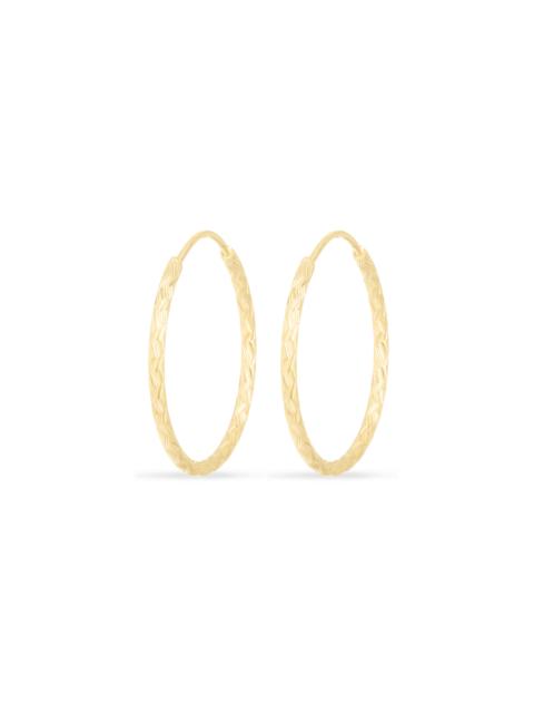 STONE AND STRAND Medium Hollow Sparkle Hoops