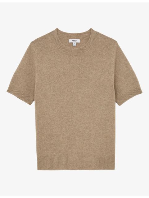 REISS Stevie Short-Sleeved Cashmere T-Shirt