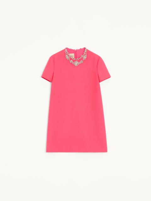 Valentino EMBROIDERED CREPE COUTURE SHORT DRESS