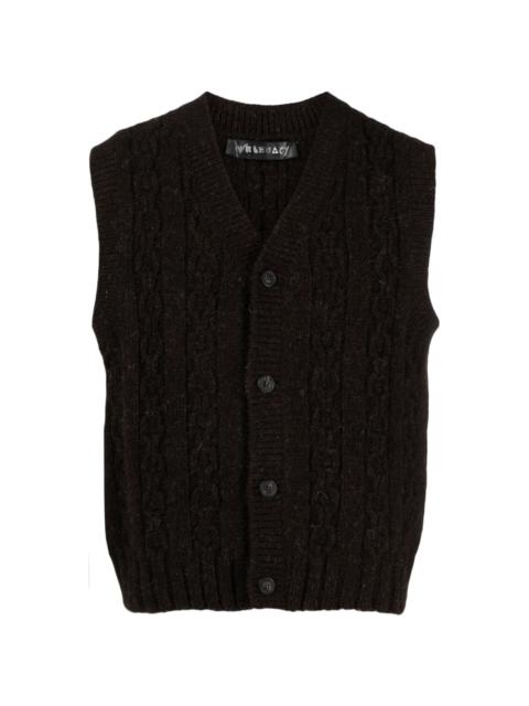 Our Legacy V-neck wool cable-knit vest | REVERSIBLE