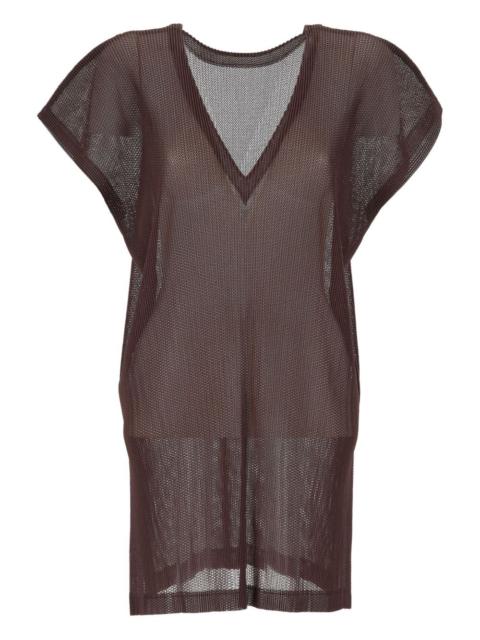 Pleats Please Issey Miyake V-neck dress