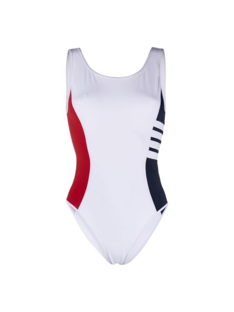 Thom Browne 4-Bar colour-block swimsuit