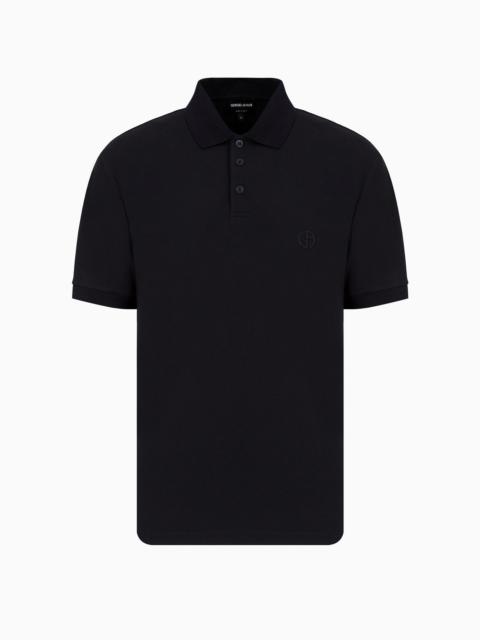 Stretch cotton piqué polo shirt