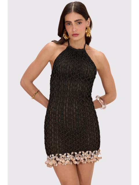 PatBO BEADED MESH MINI DRESS