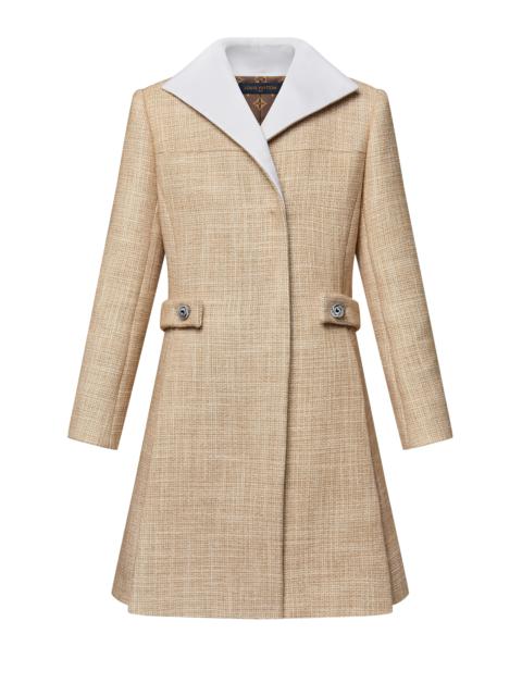 Louis Vuitton Graphic Collar Belted Tweed Coat