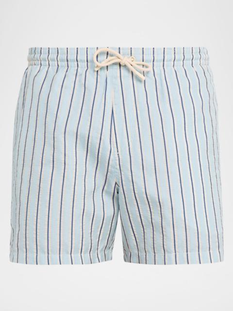 Loro Piana Men's Daneu Stripe Swim Shorts
