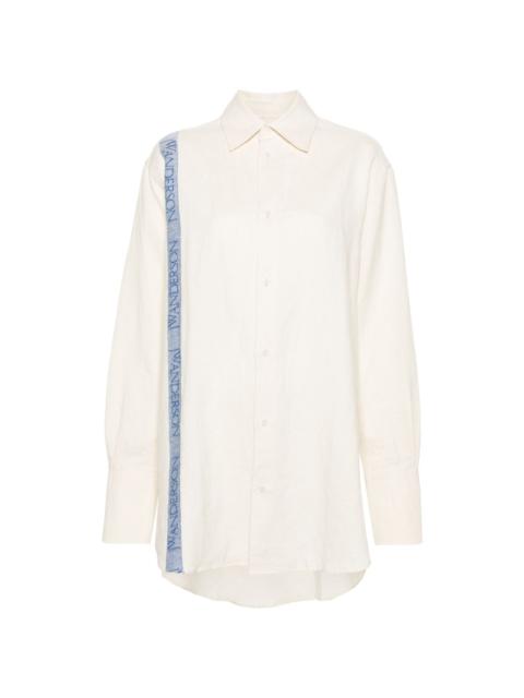 JW Anderson logo-stripe cotton blend shirt