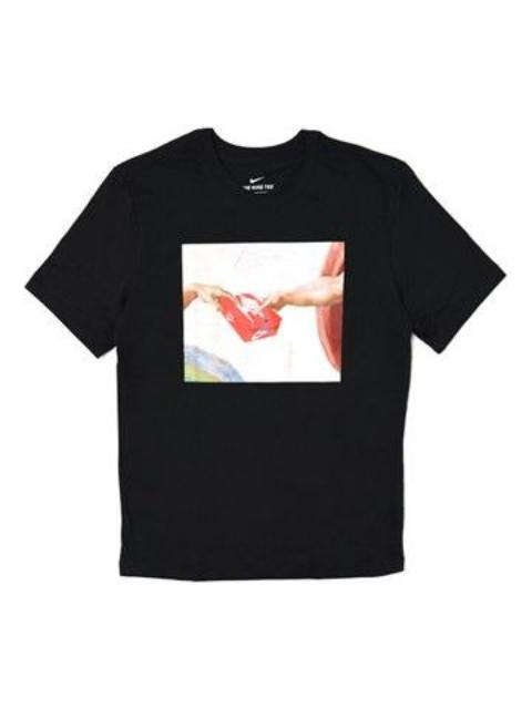 Nike Nike FTWR Pack Shoe Pattern Printing Short Sleeve Black AR5053-010