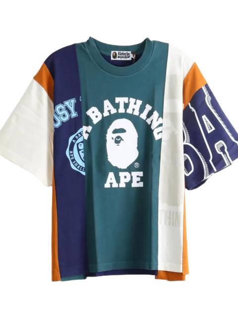 A BATHING APE® Upcycled Multi Logo Cropped Fit Tee "Multicolor" 1M30109318 MUL