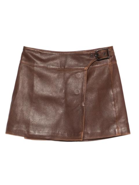 SIMKHAI buckled faux-leather mini skirt