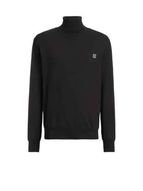 Balmain PB turtleneck jumper in cotton and silk