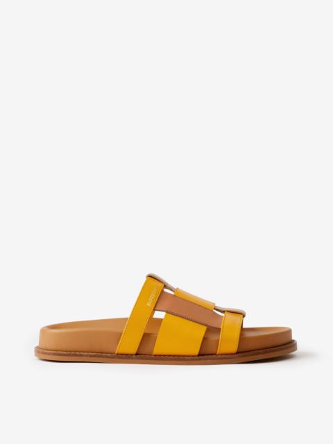 Burberry Colour Block Leather Slides