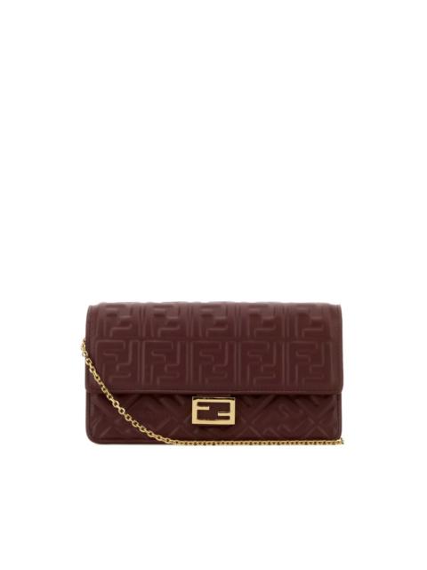 FENDI small baguette embossed shoulder bag