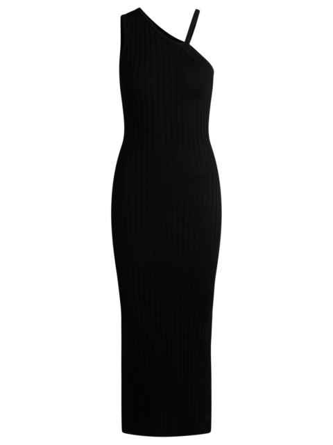 HUGO KNITTED DRESS WITH ONE-SHOULDER DESIGN