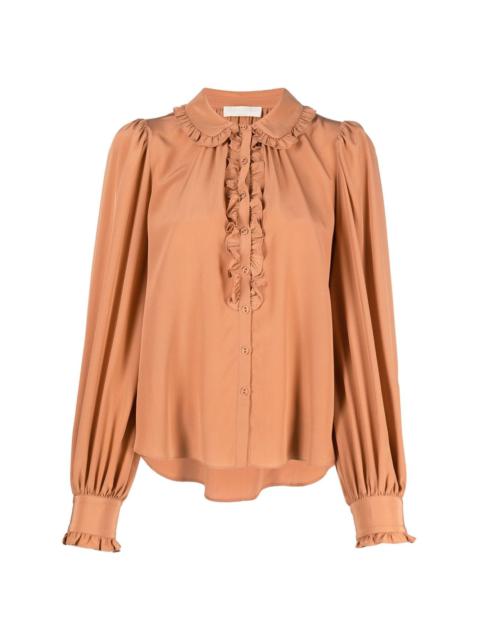 Philipa ruffled silk blouse