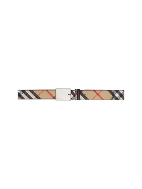 Burberry Beige Check B Cut Reversible Belt