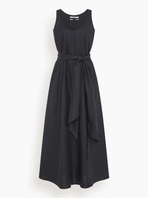 Another Tomorrow Sarong Linen Dress in Black