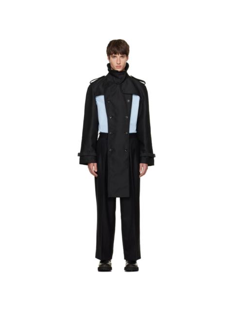 Comme des Garçons Homme Plus Black Dobby Cloth Trench Coat