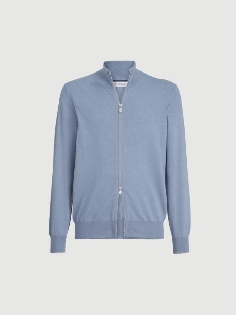 Brunello Cucinelli Cashmere turtleneck cardigan with zipper