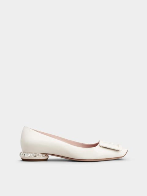 Strass Heel Covered Buckle Ballerinas in Patent Leather