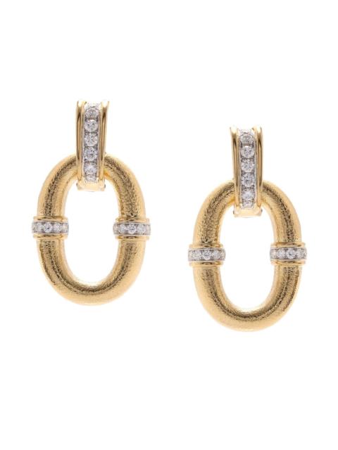 DAVID WEBB Diamond Oval Link Earrings