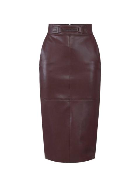 ELISABETTA FRANCHI logo-belt midi skirt