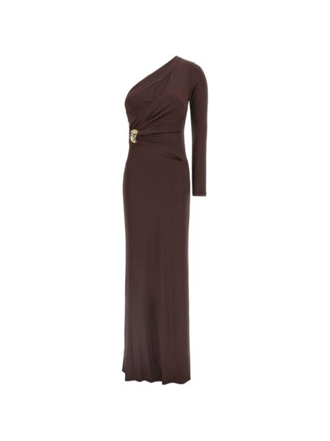 ELISABETTA FRANCHI one-shoulder jewel long dress