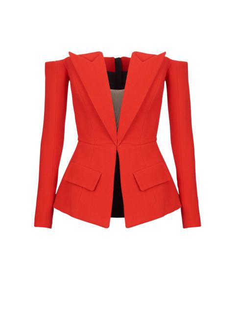 Balmain Off-the-shoulder peplum top