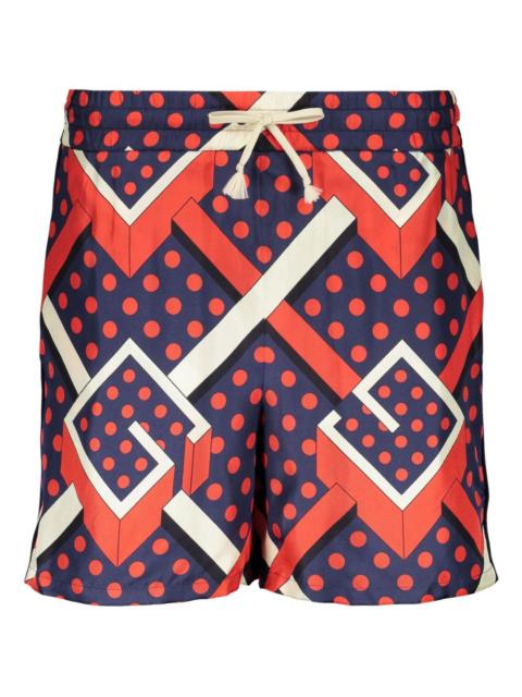 GUCCI G dot labyrinth print shorts