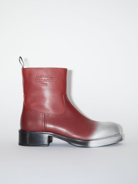 Low leather boots - Burgundy