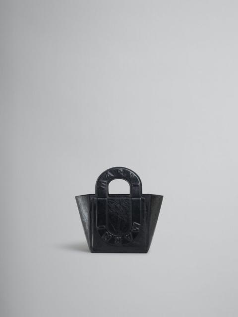 BLACK LEATHER SWEEDY SMALL TOTE BAG