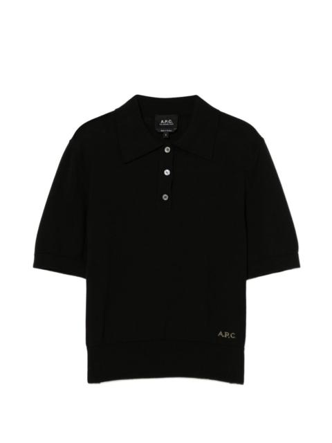 A.P.C. logo-embroidered polo top