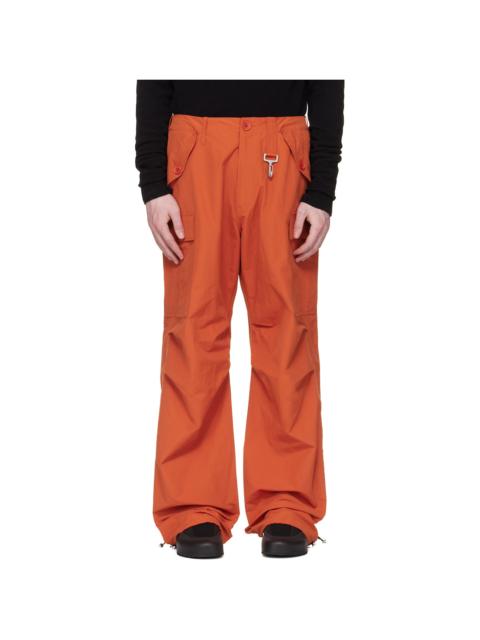 REESE COOPER® Orange Nylon Cinched Wide Leg Cargo Pants