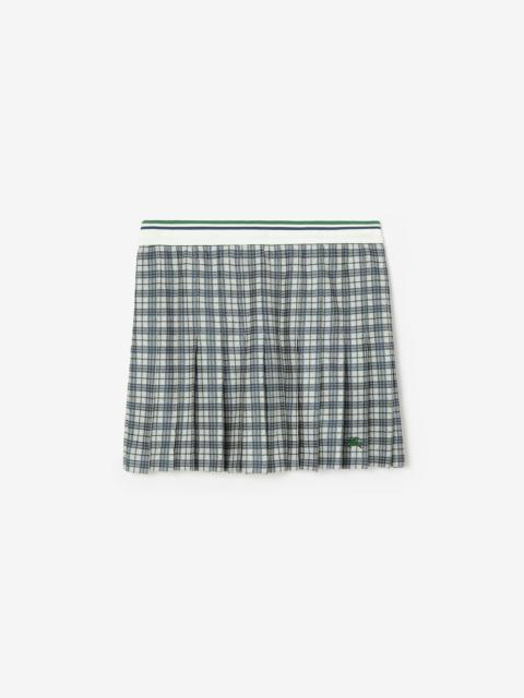 Burberry Pleated Check Jersey Mini Skirt