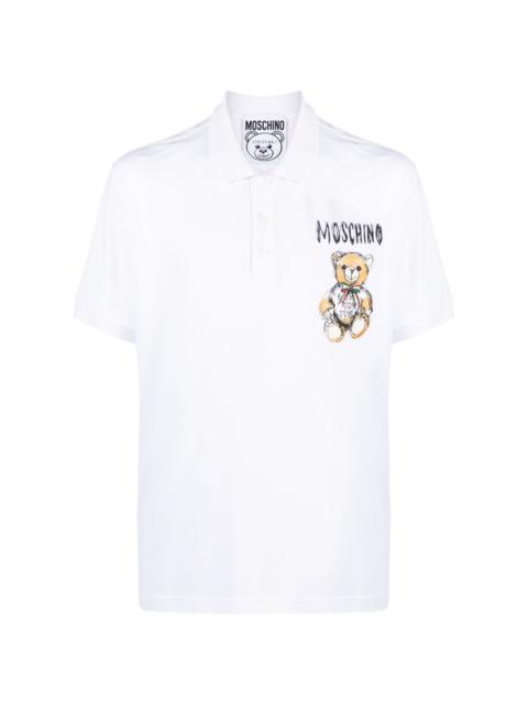 Moschino Teddy Bear-motif cotton polo shirt