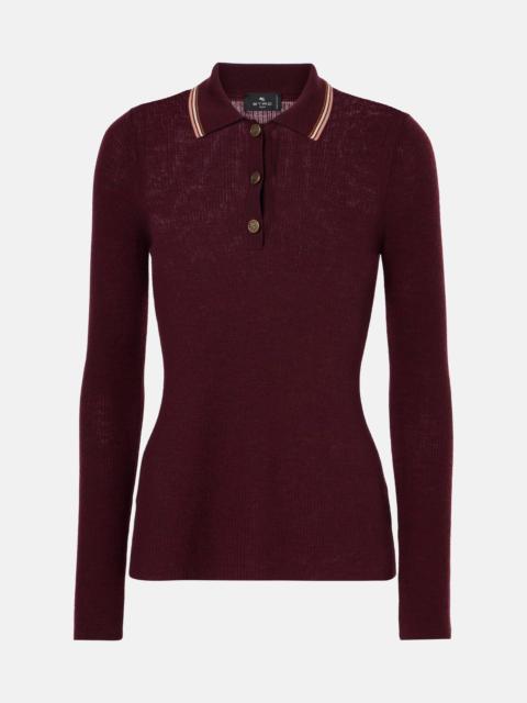 Etro Printed wool and cotton polo sweater