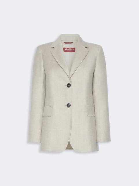 Max Mara EDITO Single-breasted wool flannel blazer - BEIGE