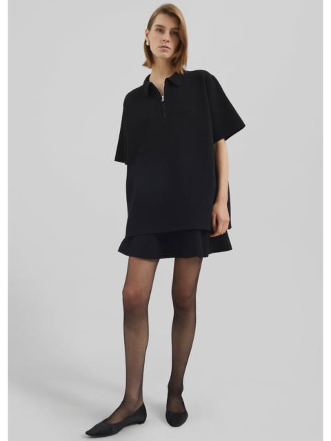 The Frankie Shop Riya Zip-Up Polo - Black