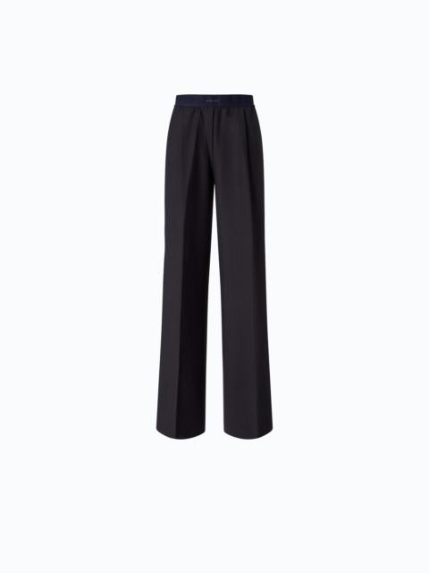 PINKO STRETCH WOOL-BLEND PALAZZO TROUSERS