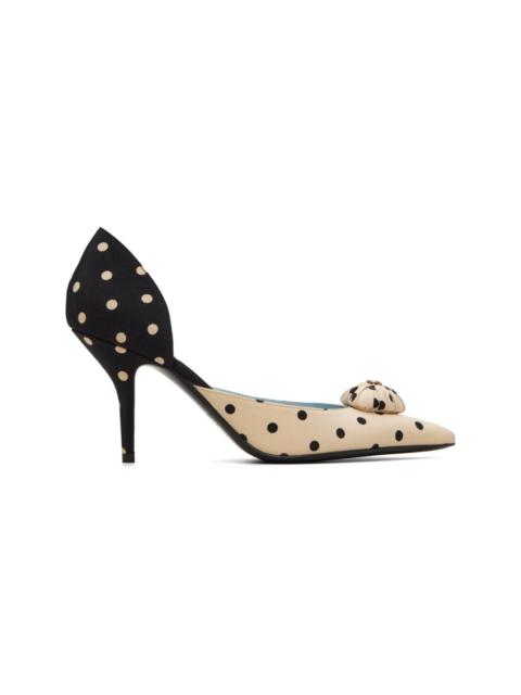 Valentino Beige & Black Plus De Pois D'Orsay Heels