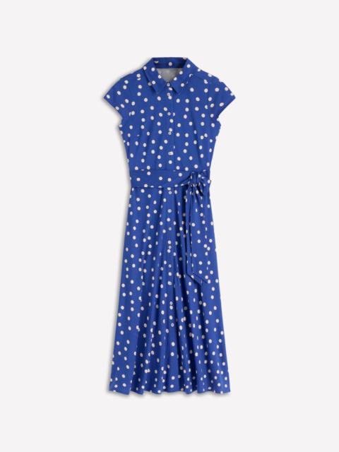 BODEN Marcia Jersey Shirt Dress-Bright Blue, Painted Dot