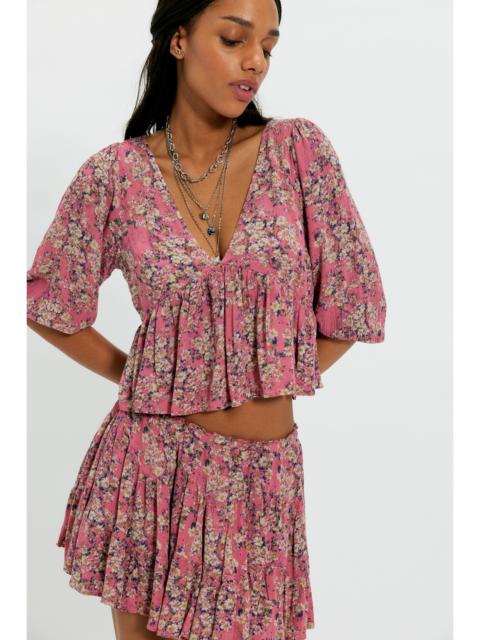 FREE PEOPLE Calla Lily Printed Mini Skirt Set