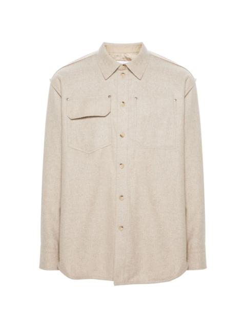 interlock-twill wool-blend shirt
