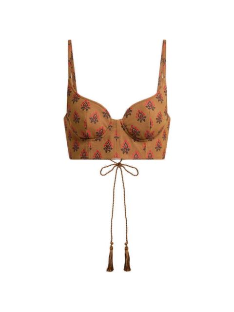 Etro flower-embroidered crop top