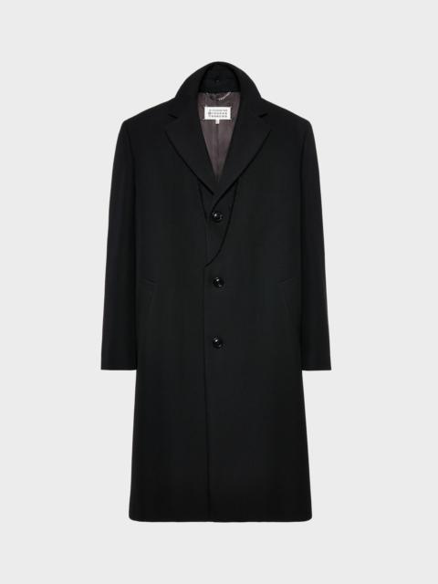 Maison Margiela Folded Collar Wool Overcoat