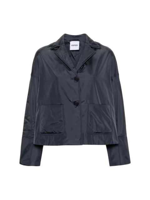 camp-collar single-breasted jacket