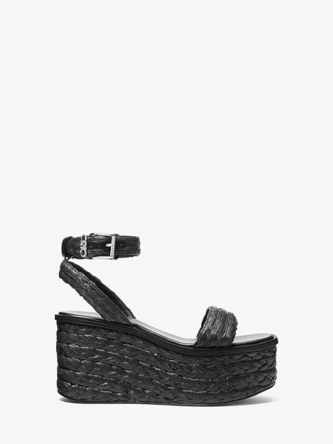 MICHAEL KORS Sandra Straw Platform Sandal