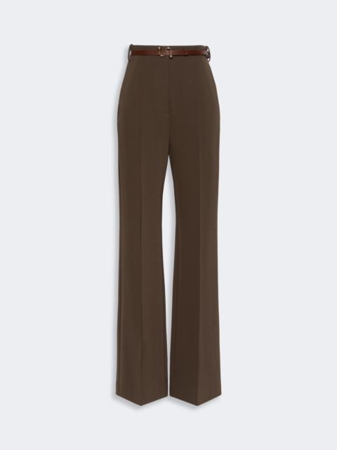 Sportmax VOLONTA Straight-fit viscose jersey trousers - CHOCOLATE