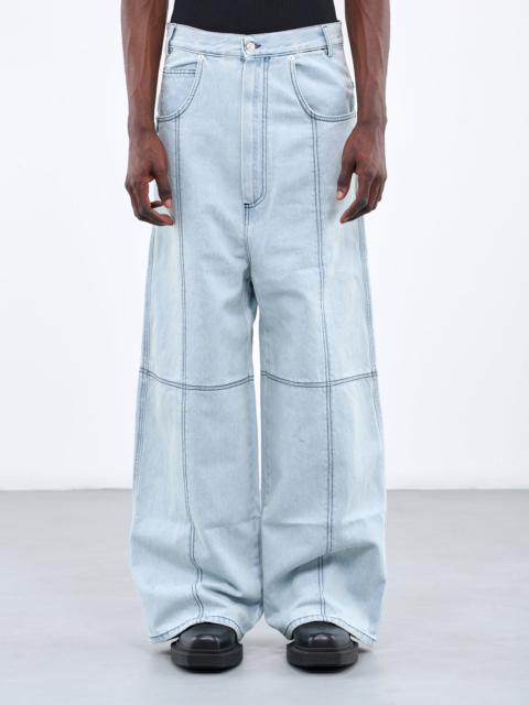 LU'U DAN Paneled Baggy Jeans